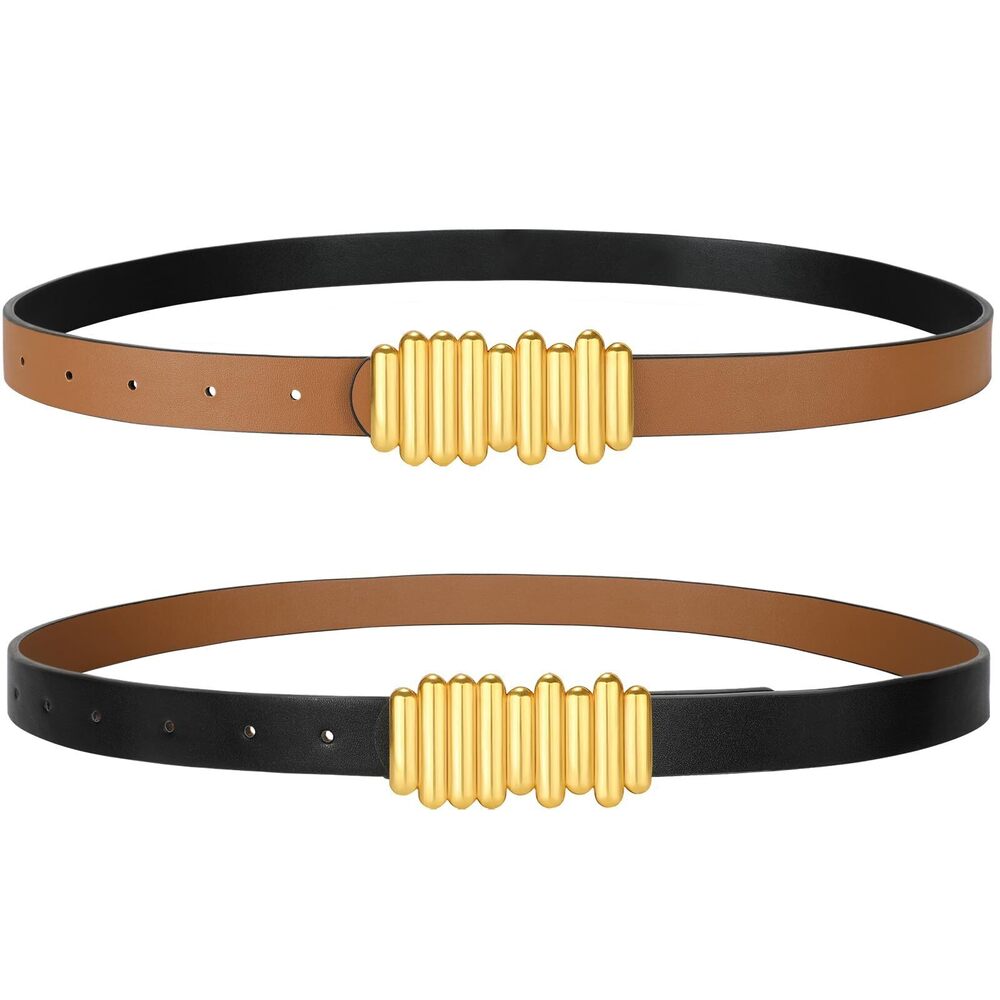 5675 Skinny Reversible Belts For Women, Two-in-one Women Thin Belt